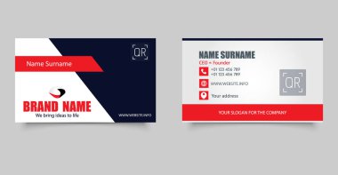 Kırmızı ve Deniz Aksanlı Modern Kurumsal İş Kartı Şablonu. Tamamen düzenlenebilir, yazdırmaya hazır ve marka ve ağ oluşturmak için uygun..