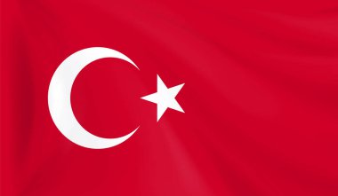 Ulusal Türkiye bayrağı. İnternetteki haber illüstrasyonları için. Düzenlenebilir resim