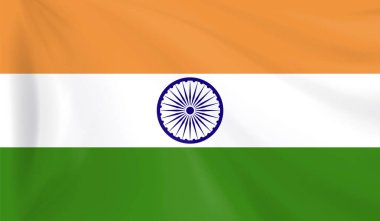 Hindistan bayrağı. İnternetteki haber illüstrasyonları için. Düzenlenebilir resim