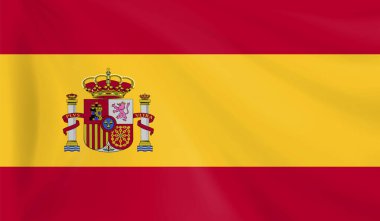 İspanya bayrağı. İnternetteki haber illüstrasyonları için. Düzenlenebilir resim
