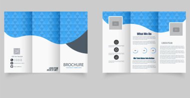 Düşük polimerli üç katlı broşür. Düzenlenebilir resim.