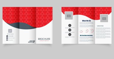 Düşük polimerli üç katlı broşür. Düzenlenebilir resim.