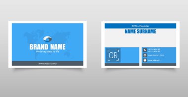Mavi Modern Şirket Kartı Şablonu. Vektör grafikleri.