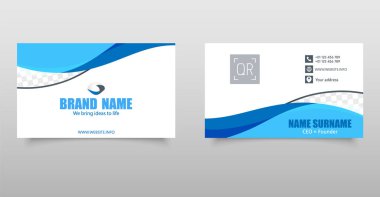 Dalgalı kartvizit. İletişim bilgileriyle. Şirket, dijital ve başlangıç kullanımı için ideal