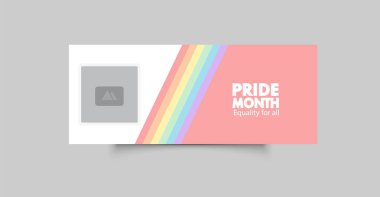 Gökkuşağı ve Eşitlik Mesajlı Gurur Ayı Bayrağı. LGBTQ farkındalığı, sosyal kampanyalar ve kapsayıcılık içeriği için ideal.