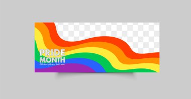 LGBT renk şemalı yatay broşür. Metin için alanı olan düzenlenebilir taşıyıcı broşürü.