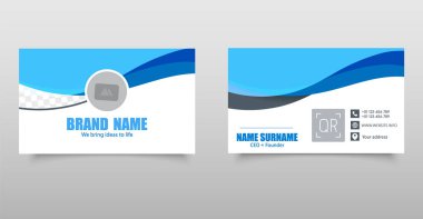 Dalgalı kartvizit. İletişim bilgileriyle. Şirket, dijital ve başlangıç kullanımı için ideal