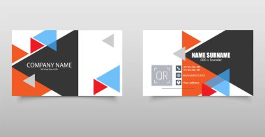 Geometrik Tasarımlı İş Kartı Şablonu. Cesur geometrik şekilli modern kartvizit şablonu.