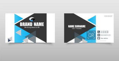 Geometrik Tasarımlı İş Kartı Şablonu. Cesur geometrik şekilli modern kartvizit şablonu. Vektör grafikleri.