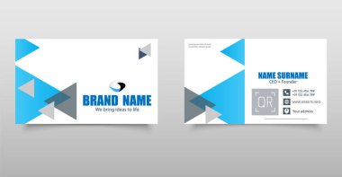 Geometrik Tasarımlı İş Kartı Şablonu. Cesur geometrik şekilli modern kartvizit şablonu. Vektör grafikleri.