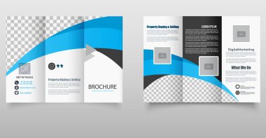 Şirket Mavi Dalga Tasarımı Broşürü, pazarlama ve kurumsal kullanım için ideal.