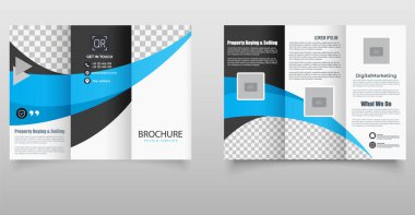 Şirket Mavi Dalga Tasarımı Broşürü, pazarlama ve kurumsal kullanım için ideal.