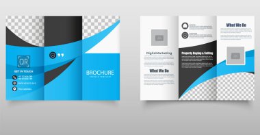 Şirket Mavi Dalga Tasarımı Broşürü, pazarlama ve kurumsal kullanım için ideal.