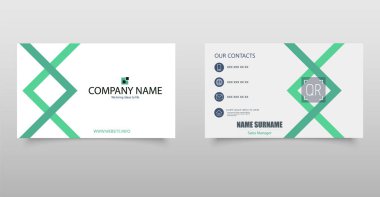 Yeşil kartvizit tasarımı, şirket ziyaretleri.