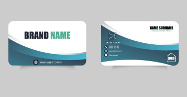 Modern Kurumsal Kartvizit Şablonu Tasarımı, iletişim detayları, şirket markalaşması ve yuvarlak köşe düzeni.