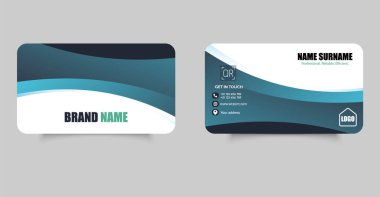 Modern Kurumsal Kartvizit Şablonu Tasarımı, iletişim detayları, şirket markalaşması ve yuvarlak köşe düzeni.