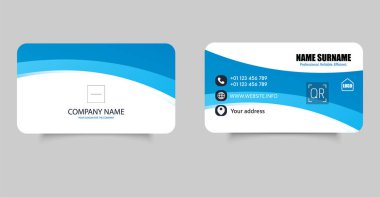Modern Kurumsal Kartvizit Şablonu Tasarımı, iletişim detayları, şirket markalaşması ve yuvarlak köşe düzeni.