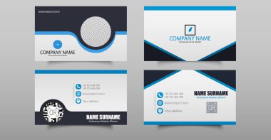 Menkul Kıymetler İçin İş Kartı Şablonu - Temiz Modern Kurumsal Tasarım. Profesyonel kartvizit şablonu dizaynı dört modern tasarımı içerir.