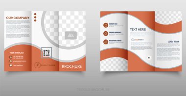 Şirket üç katlı broşür. Basit ve minimalist promosyon düzeni