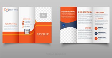 Şirket broşür tasarımı, broşür kapakları yıllık broşür raporları, turuncu renkli a4 baskı düzeni. Özet Poster, İş Broşürü.