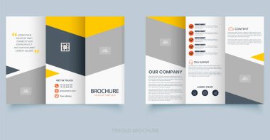 Trifold Broşür Şablonu. Katlanmış el ilanı veya broşür gibi yaratıcı bir kavram..