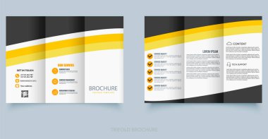 Üç katlı broşür tasarımı. Endüstriyel şirketlerin el ilanları. Düzenlenebilir dosya