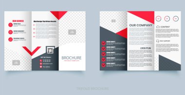 IT şirketleri için tasarlanmış üç katlı modern broşür. Teknolojiden esinlenilmiş, dijital servis yazılım ürünlerini veya teknolojik çözümleri desteklemek için ideal mavi bir düzen. Düzenlenebilir dosya