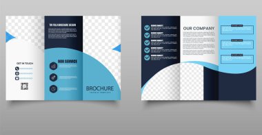 Blue Corporate şirketinin üç katlı broşürü.