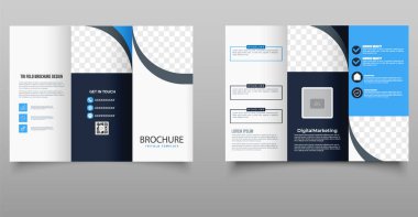 Şirket üç katlı broşür. Modern, yaratıcı ve profesyonel. Vektör dosyası.