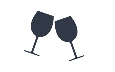 İki kadeh şarapla şerefe. Festival tasarımları, davetiyeler, restoran menüleri ve tatil süslemeleri için mükemmel..