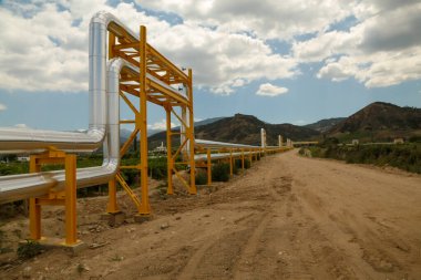 Jeotermal enerji sıcak su çıkarma pompası, sanayi fabrikası, petrol rafinerisi, borular ve gaz boru hattı, 