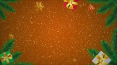 Köknar ağacı ve karlı Noel arkaplanı