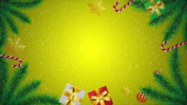 Köknar ağacı ve karlı Noel arkaplanı