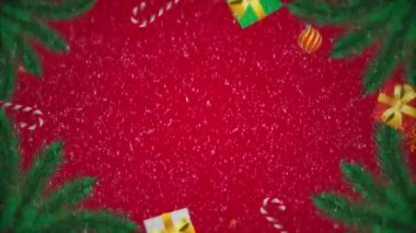 Köknar ağacı ve karlı Noel arkaplanı