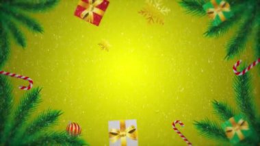 Köknar ağacı ve karlı Noel arkaplanı