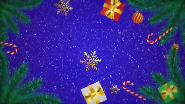 Boże Narodzenie Tło Jodły Śniegu — Wideo stockowe