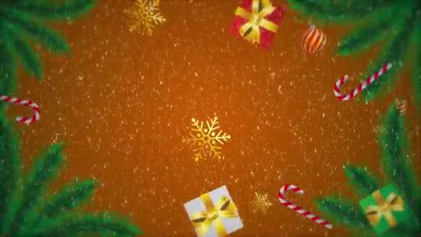 Sfondo Natale Con Abete Neve — Video Stock