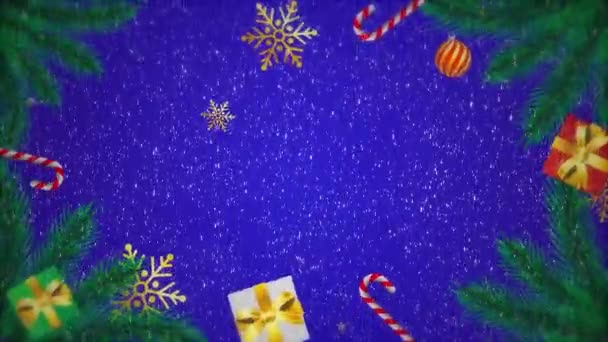 Boże Narodzenie Tło Jodły Śniegu — Wideo stockowe