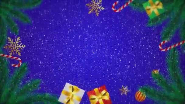 Χριστουγεννιάτικο Φόντο Έλατο Και Χιόνι — Αρχείο Βίντεο