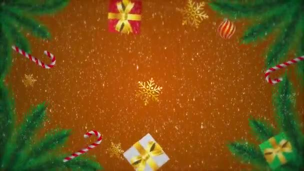 Fondo Navidad Con Abeto Nieve — Vídeos de Stock