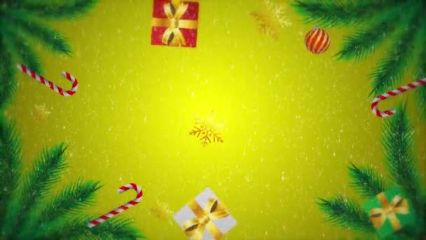 Christmas Background Fir Tree Snow — Stock Video