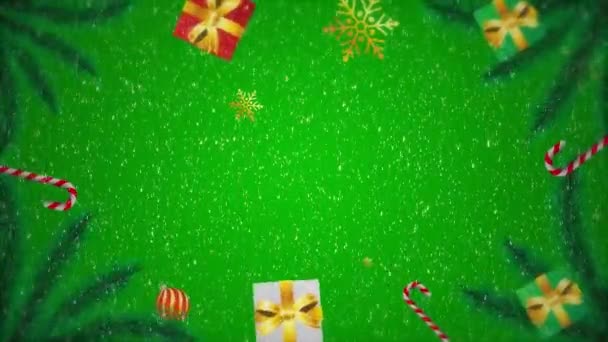 Weihnachten Hintergrund Mit Tanne Und Schnee — Stockvideo