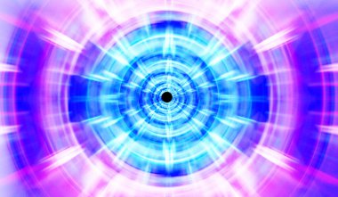 Neon radyal spiral ilerleyen tünel efekti meta-kozmik teknoloji algısı arka planı
