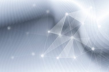 Nokta, çizgi ve yüzey soyut gümüş gri dalgalı teknoloji dokusu arka planıyla