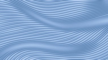 Dalgalı gümüş soyut çizgi dokusu arkaplanının 3B görüntülemesi