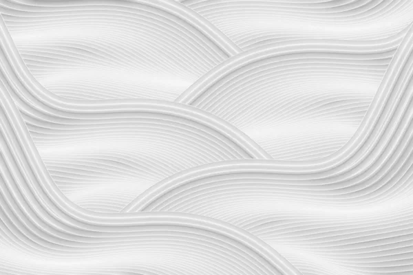 Rendering Forma Onda Bianco Sporco Linea Astratta Texture Sfondo — Foto Stock