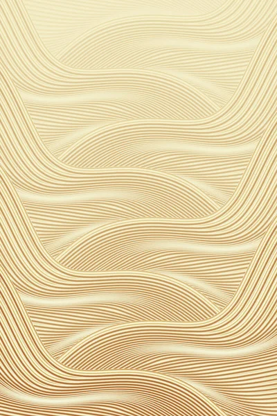 Render Dalgaboyu Akan Altın Soyut Çizgiler Desenli Arkaplan Dokusu — Stok fotoğraf