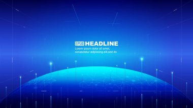 Dünya şafağı ve yükselen ışın İnternet bilimi ve teknoloji büyük veri arkaplanı