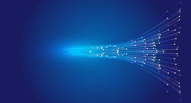 Neon dinamik ışıltılı nokta çizgisi İnternet teknolojisi vektör arkaplanı