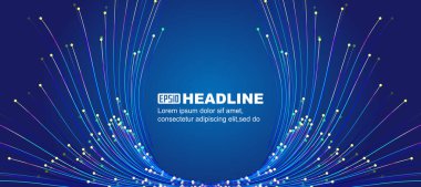 soyut vektör geometrik arkaplan. Parlayan neon çizgisi çizimi. Geleceksel tasarım şablonu.